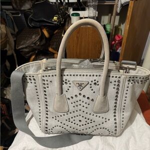 Prada Canapa Studded denim